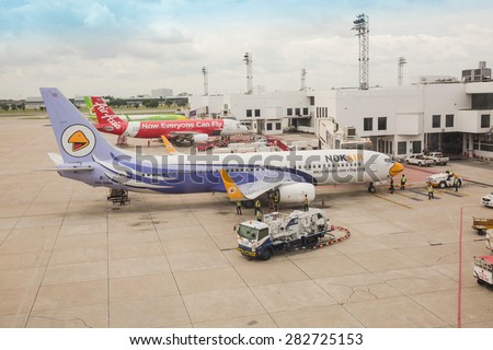 BANGKOK - May 29 : Don Mueang International Airport on May 29,2015 in Thailand.Noke Air airline and Air Asia airline are serviced in Don Mueang International Airport Bangkok, Thailand