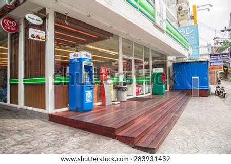 PHUKET, THAILAND - MAY 30: The front of Bamboo convenience store  beside the street in city on May 30, 2015 in Phuket, Thailand.