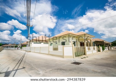 PATTAYA,THAILAND - JULY 7 : The new modern house for sale are located in the countryside on July 7,2015 in Pattaya,Thailand.