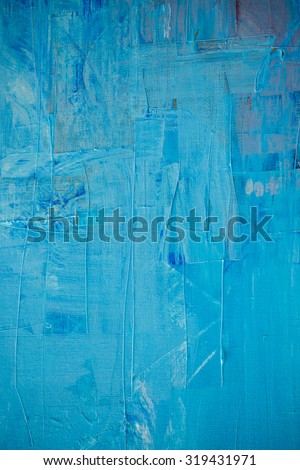 Blue and yellow color oil painting texture. Abstract background