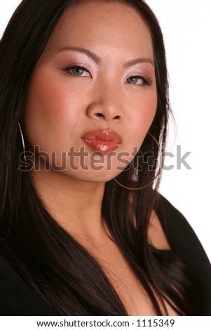 Pouting Isolated Asian In Black Stock Photo 1115349 : Shutterstock