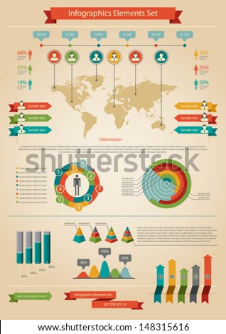 Vector illustration of infographic element and statistic about demographic.