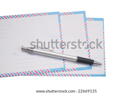 decor on a pen and cover letters