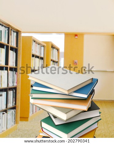 library setting with books and reading material