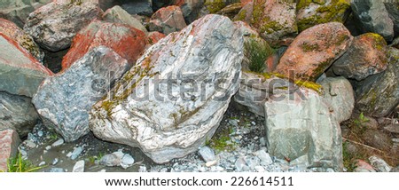rock formation - earth, black, ground, white, dirt, stones, heap, soil, dust, big, lines,  background, grain, rough