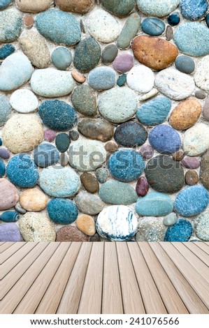stone wall on wooden floor -  room rock, solid, background, cement, frame,  pattern, block, surface, closeup, wallpaper, rough