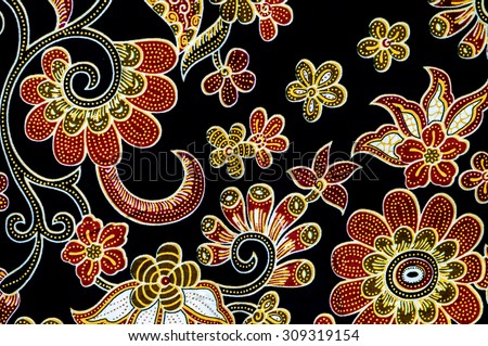 Royalty free Batik  flora  pattern design 309318884 Stock 