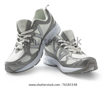 Pair Of Running Shoes Isolated In White Background. With Clipping Path ...