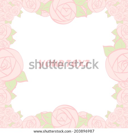 background of stylized flowers pink roses with space for text. edited element for your design