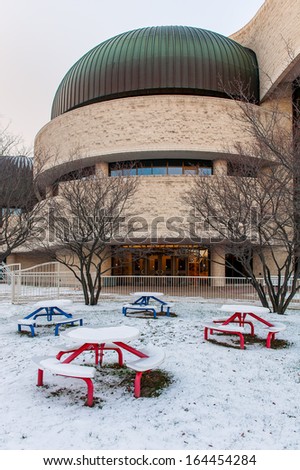 OTTAWA, CANADA - NOV 23: Canadian Museum of Civilization on November 23, 2013 in Ottawa, Canada. Established in 1856 and by Douglas Cardinal, it is one of North America\'s oldest cultural institutions.