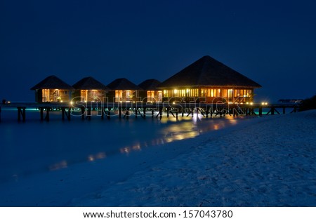 Maldives night - water villas