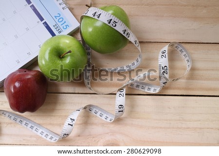 sports, fitness, recording, notepad, concept of weight loss, diet, nutrition
