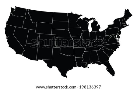 USA map in black