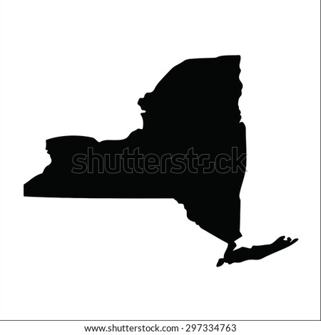 New York black vector flat design map