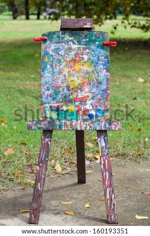 Easel with color painting board