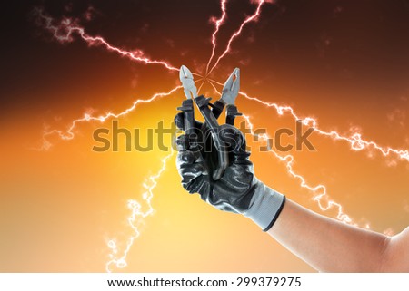 worker holding a tool to work with your hand