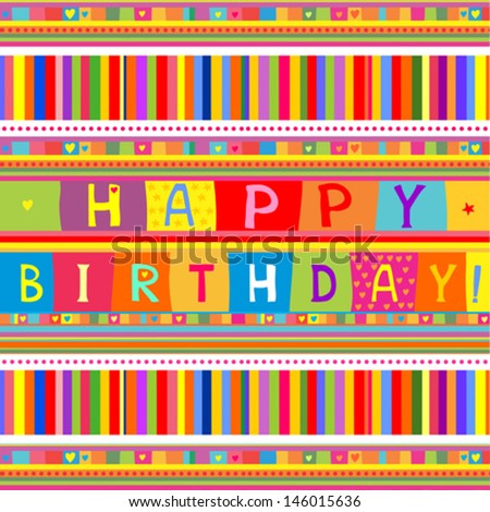 Happy Birthday Card. Seamless Background. Vector Illustration ...