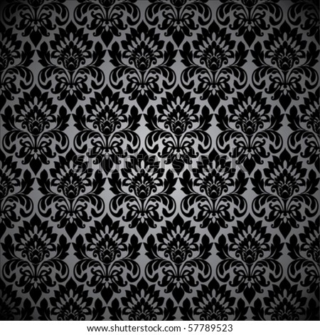 Seamless Wallpaper Pattern, Black Stock Vector Illustration 57789523 ...