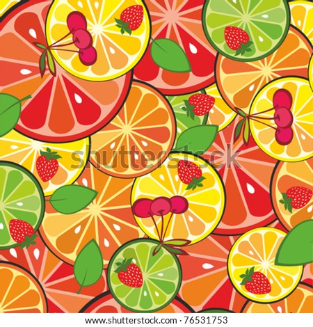 Colorful Fruit Background. Vector Illustration - 76531753 : Shutterstock