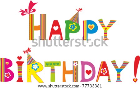 Funny Birthday Card Stock Vector Illustration 77733361 : Shutterstock