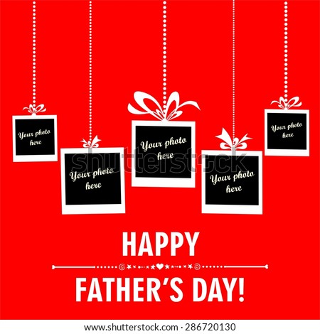 Happy Father\'s Day card. Photo frame.  Illustration