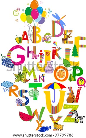 Abc. Alphabet Design In A Colorful Style. Stock Photo 97799786 ...
