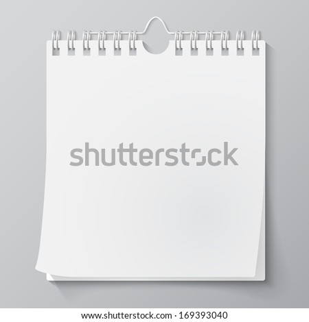 Blank wall calendar with spring. Vector