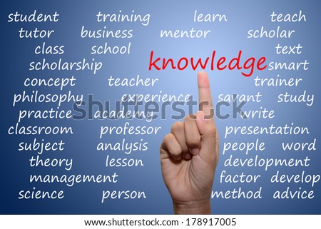 businessman pointing knowledge concept