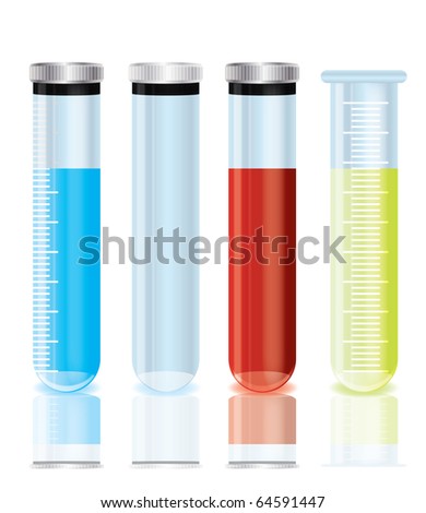 Vector Test Tubes On A Isolated Background - 64591447 : Shutterstock