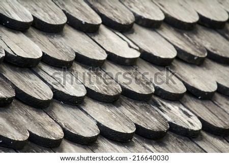African old roof tiles on the roof of an old house - Madagascar