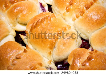appetizing fresh home baked rolls with filling