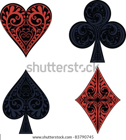 Hearts, Clubs, Spades And Dimonds Icons Stock Vector Illustration ...