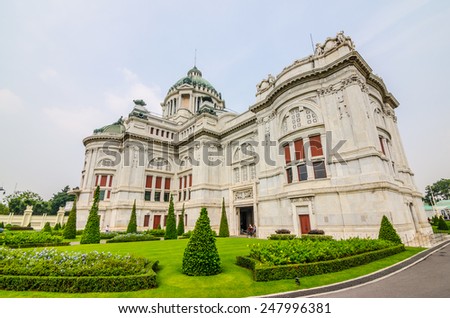 The Ananta Samakhom Throne Hall , a former reception hall within Dusit Palace in Bangkok, Thailand.