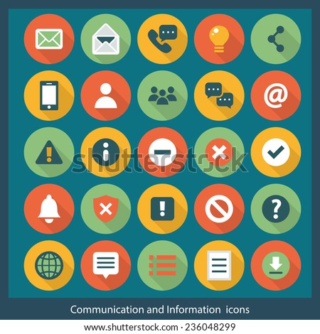 Communication and Information color icons