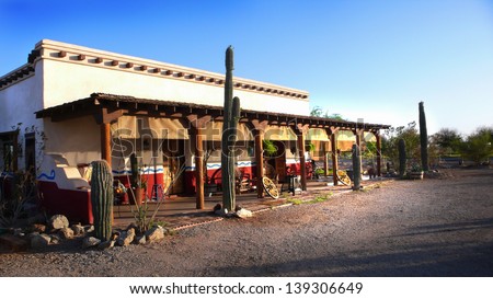 Old western style house similar to High Chaparral, Arizona