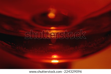 Red wine in glass for party or nice evening macro