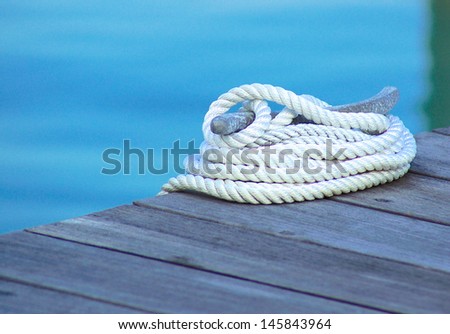 Close up of a cleat on a boat dock