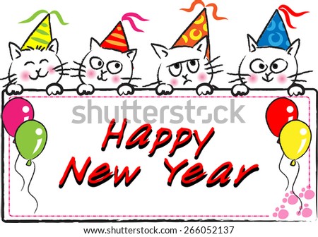 Happy New Year Stock Vector Illustration 266052137 : Shutterstock