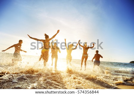 Similar – Foto Bild Menschenmenge am Strand, Luftaufnahme im Sommer