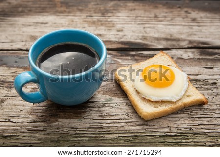 coffee and bread and egg