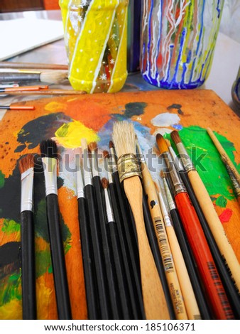 Brushes for painting, background