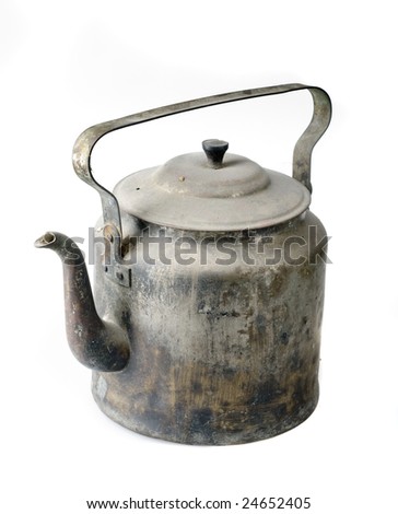 Old Rusty Kettle Isolated Over White Background Stock Photo 24652405 ...