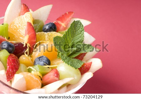 Fresh fruits salad with mint- healthy eating