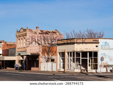 old deserted country town in inglewood victoria australia, with a old butcher shop