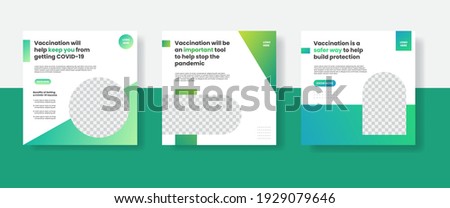 Vaccination social media post template banner. Vector illustration EPS 10