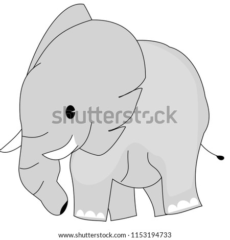 Baby Elephant With Big Ears Cartoon