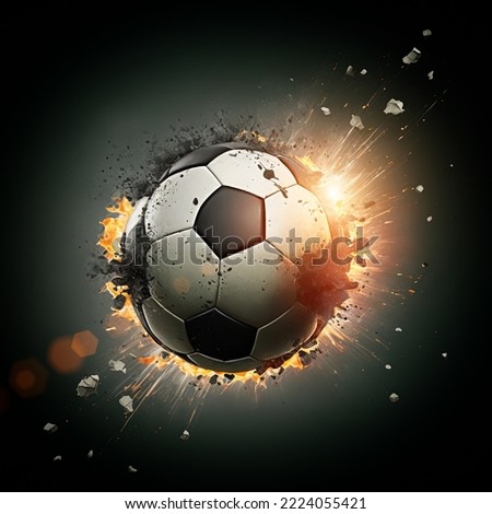 exploding soccer ball, 3d rendering Imagine de stoc © 