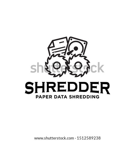 Shredding services paper document data hardware logo icon