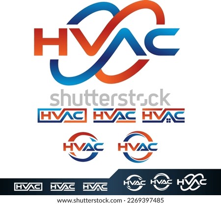HVAC Lettering Logo Logotype Icon for Heating Cooling Store Equipment or Repair Service Business Company Stock photo © 