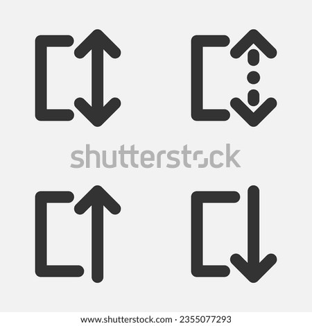 Auto fit height top bottom arrow icon vector